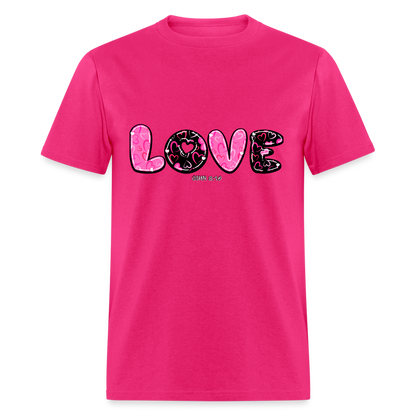 John 3:16 Pink and Black Classic T-Shirt - fuchsia