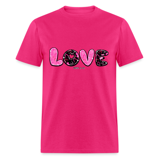 John 3:16 Pink and Black Classic T-Shirt - fuchsia