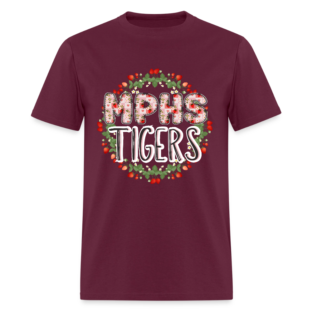 MPHS Berry Special Care in Feeding Our Tigers T-Shirt | GILDAN 5000 - burgundy