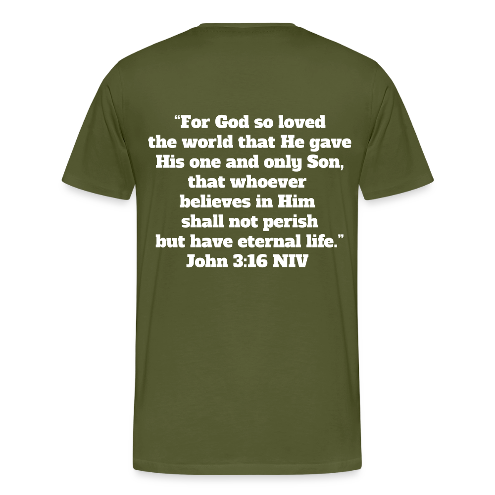 John 3:16 Premium Adult T-Shirt - olive green