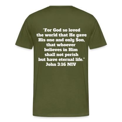 John 3:16 Premium Adult T-Shirt - olive green