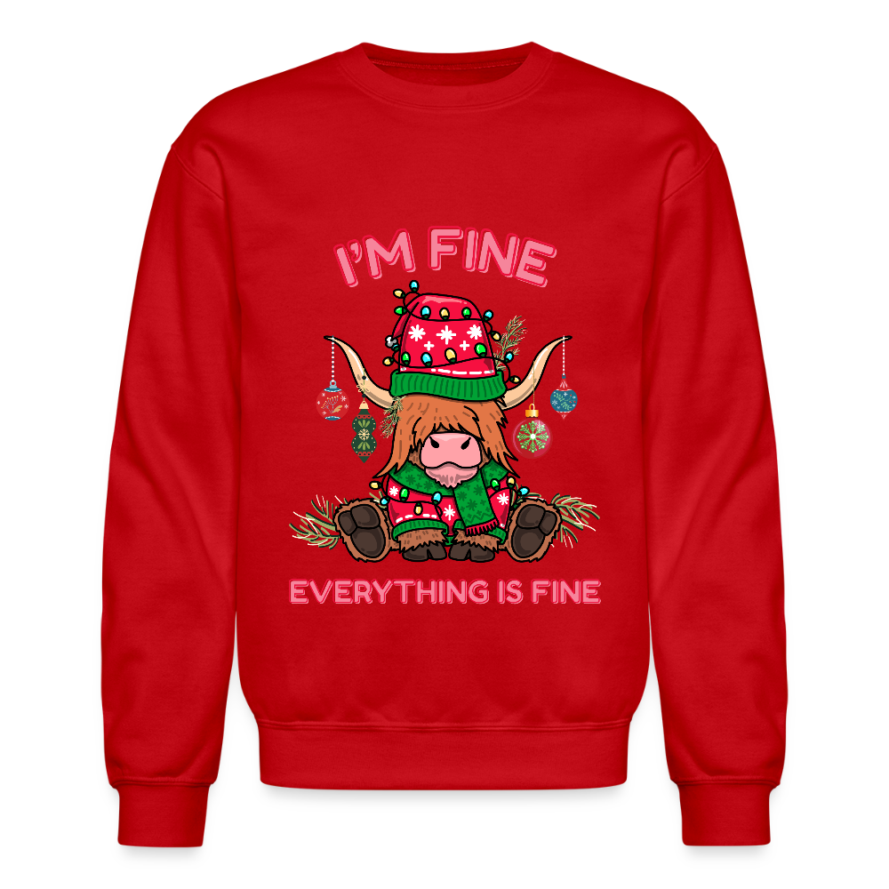 Everything is Fine Crewneck Sweatshirt - red