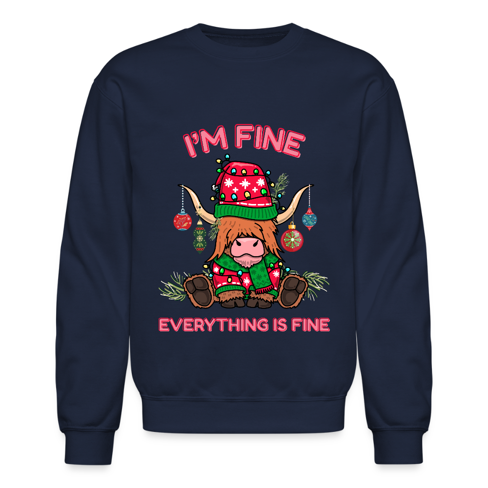 Everything is Fine Crewneck Sweatshirt - navy
