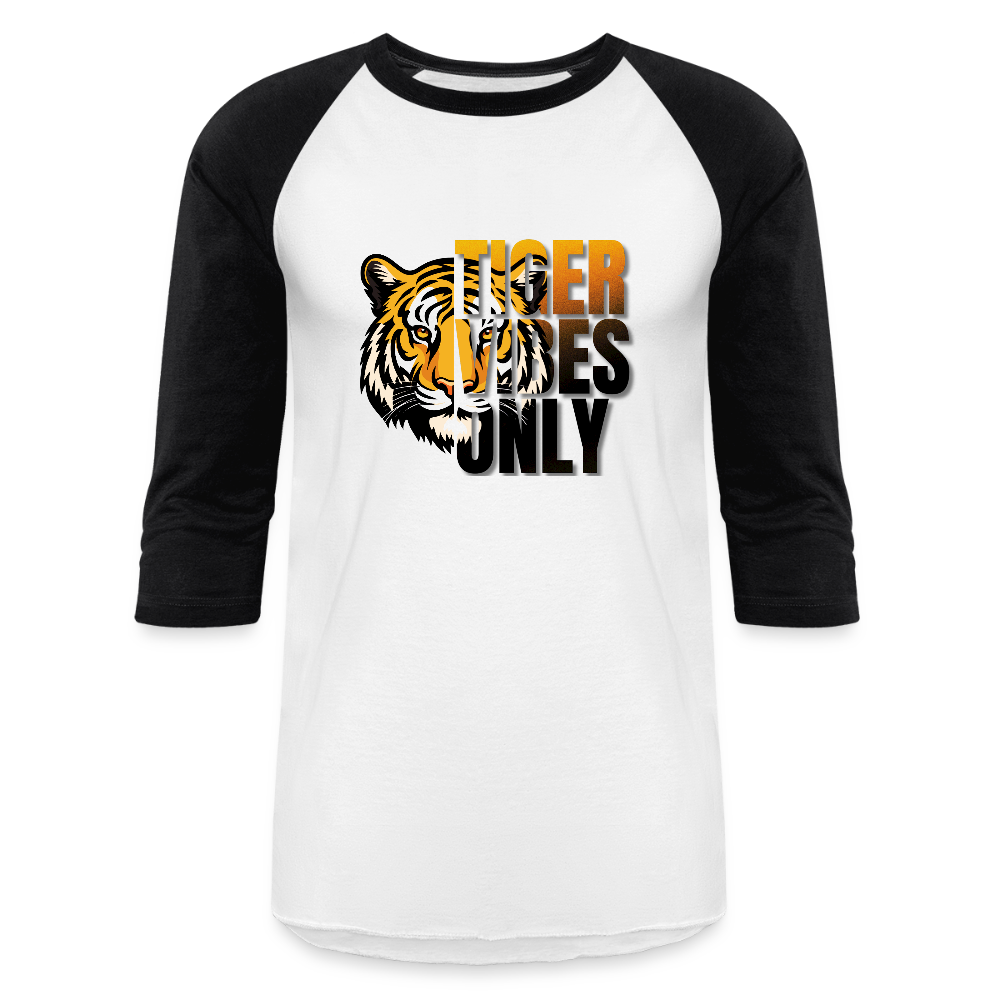 Tiger Vibes Only Baseball T-Shirt - white/black
