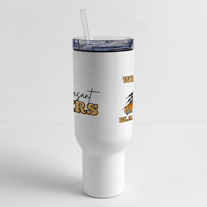 MP Tigers Bleed Black and Gold 40 oz Travel Tumbler - white