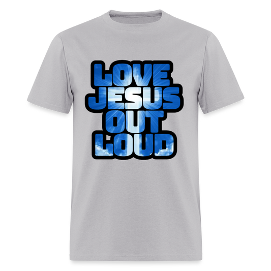 Love Jesus Out Loud - Blue and White Unisex Classic T-Shirt - gravel 