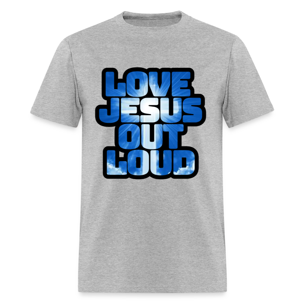 Love Jesus Out Loud - Blue and White Unisex Classic T-Shirt - heather gray