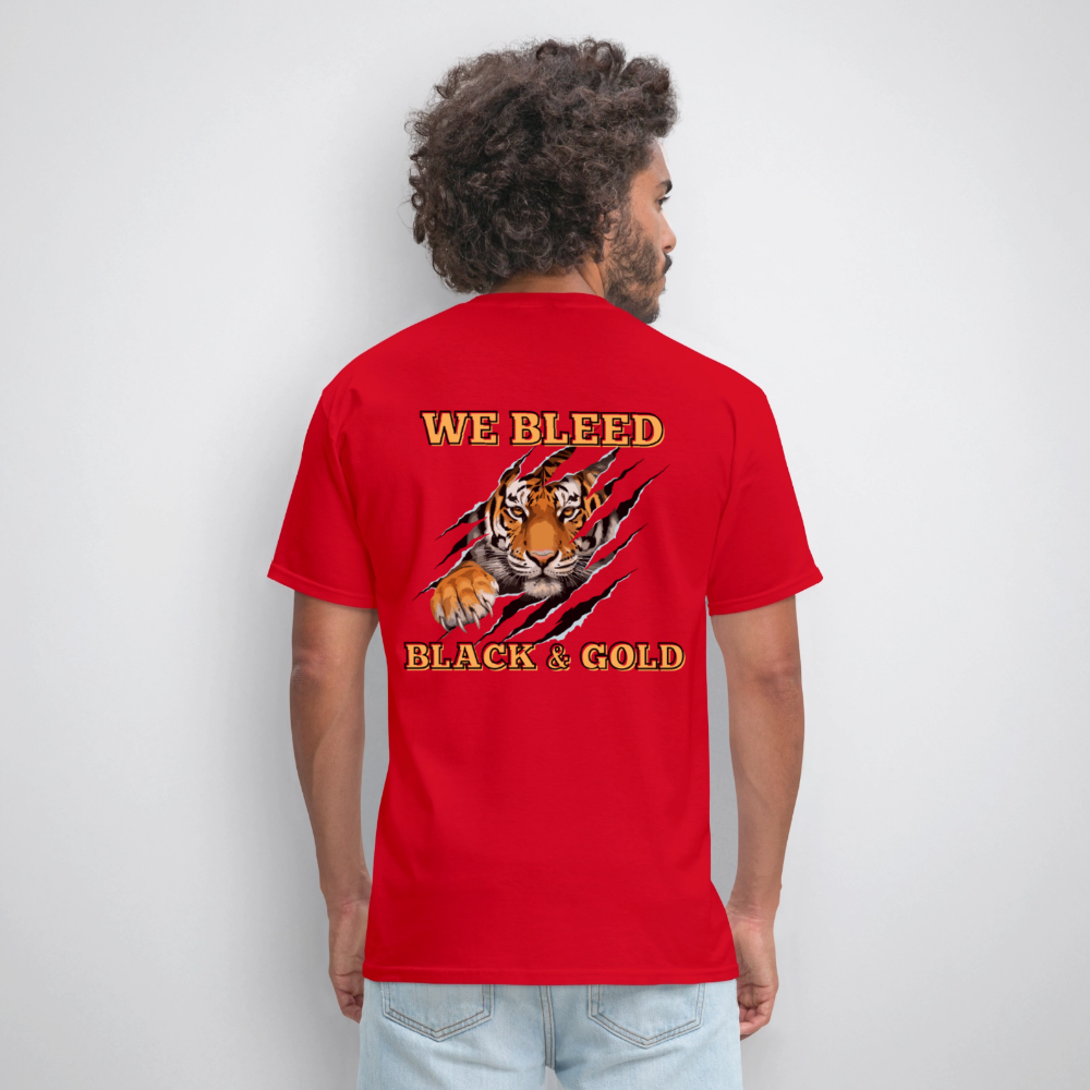 MP Tigers Bleed Black & Gold T-Shirt | GILDAN 5000 - red