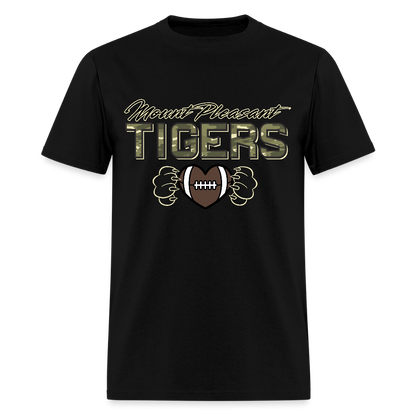 MP Tigers Camo Paws Football T-Shirt | GILDAN 5000 - black