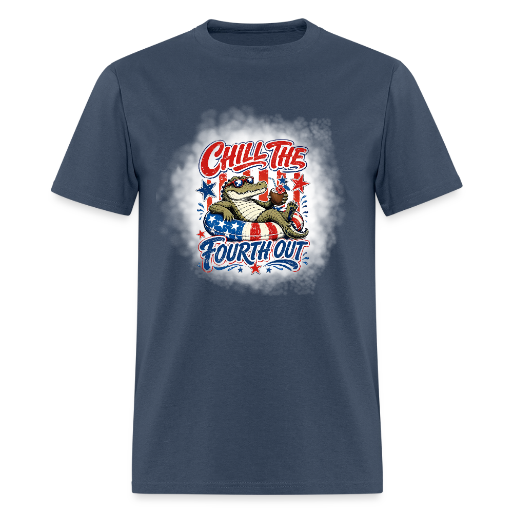 Chill the Fourth Out Croc T-Shirt | GILDAN 5000 -  blue dusk