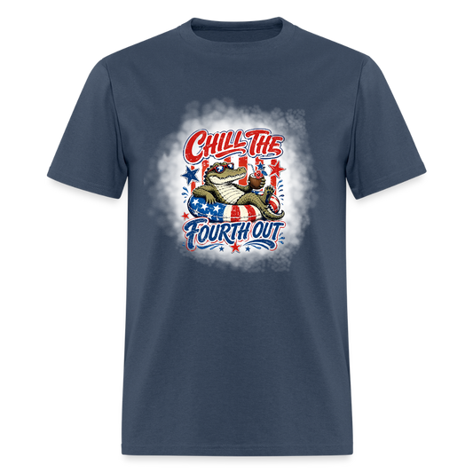 Chill the Fourth Out Croc T-Shirt | GILDAN 5000 -  blue dusk