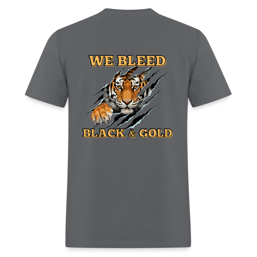 MP Bleed Black and Gold T-Shirt | GILDAN 5000 - charcoal