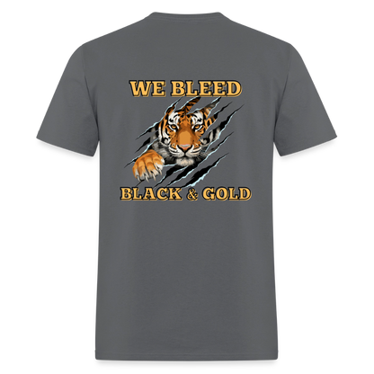 MP Bleed Black and Gold T-Shirt | GILDAN 5000 - charcoal