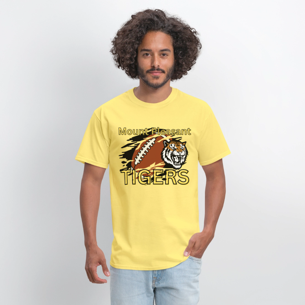 Mount Pleasant TIGERS Football T-Shirt | GILDAN 5000 - cornsilk