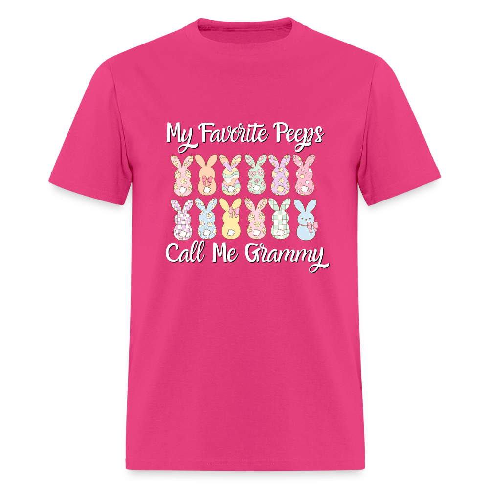 My Favorite Peeps Call Me Grammy 12 Peeps T-Shirt | GILDAN 5000 - fuchsia