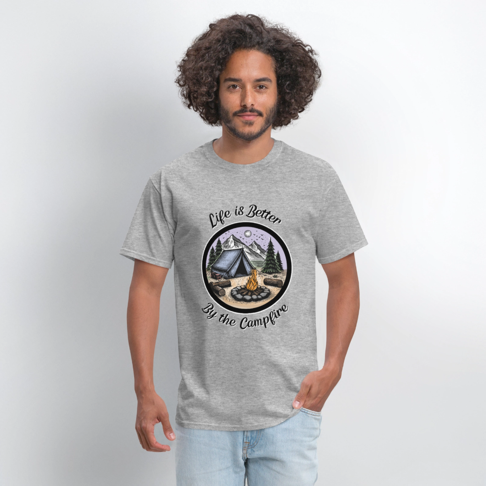 By The Campfire T-Shirt | GILDAN 5000 - heather gray