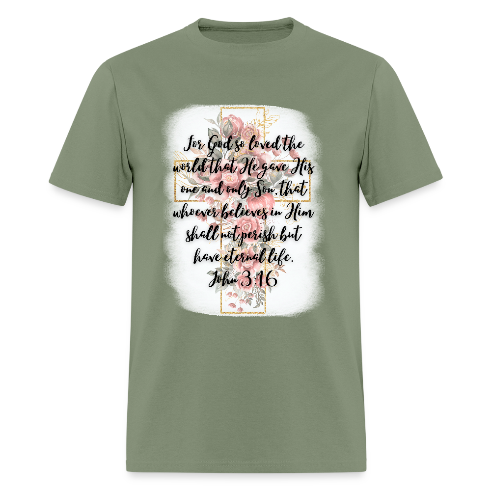 John 3:16 Cross Classic T-Shirt - military green
