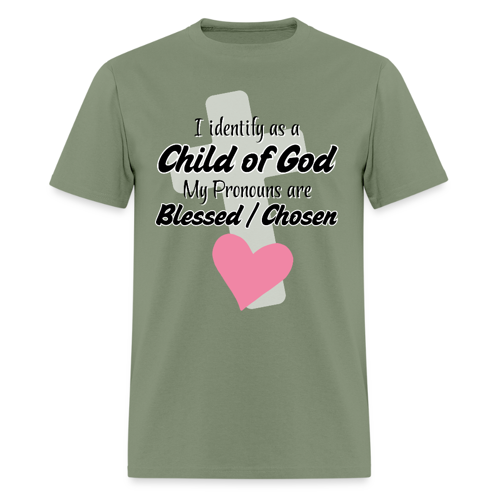 Child of God Cross & Heart Classic T-Shirt - military green