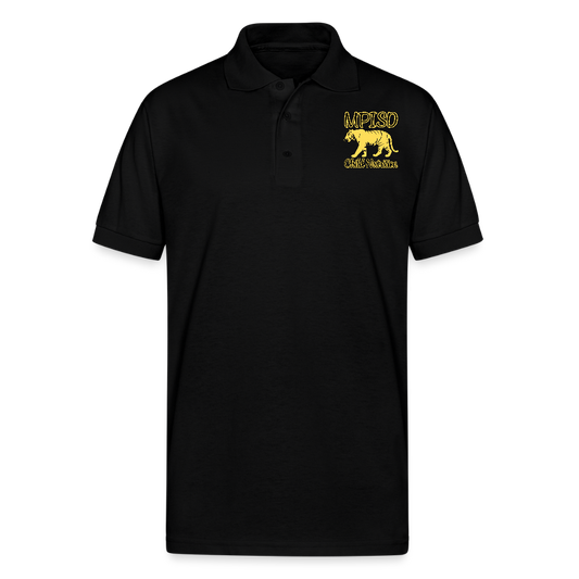 GOLD MPISD Child Nutrition Logo Gildan 50/50 Jersey Polo unisex - black
