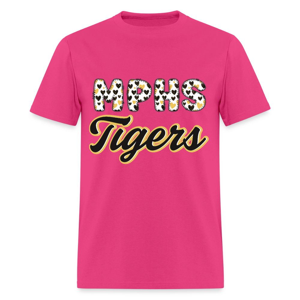MPHS Tigers Black & Gold Hearts T-Shirt | GILDAN 5000 - fuchsia