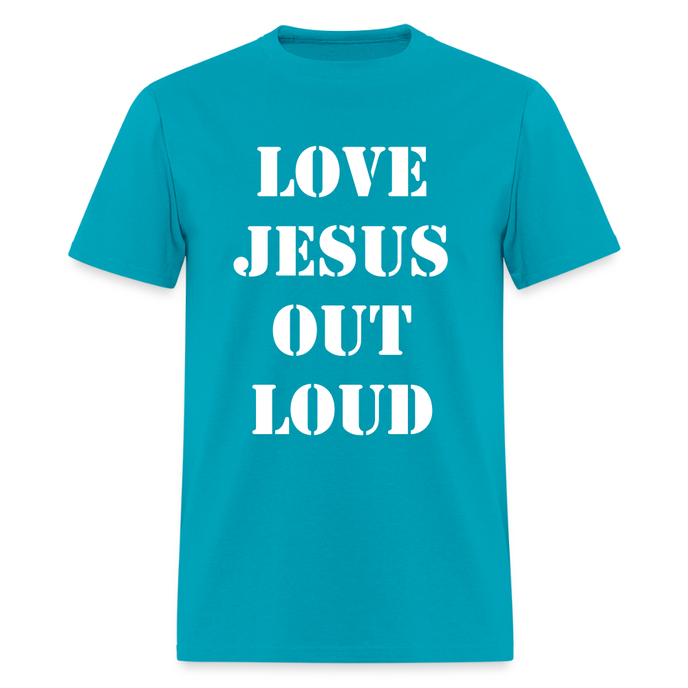 LOVE JESUS OUT LOUD STENCIL Unisex Classic T-Shirt - turquoise