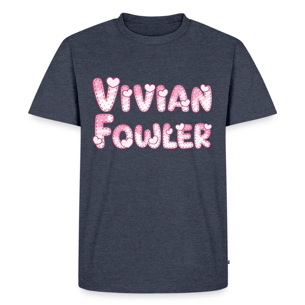 Vivian Fowler Hearts Premium Adult T-Shirt - heather denim 