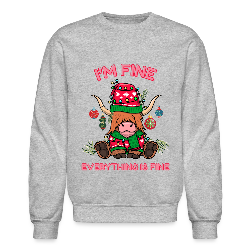 Everything is Fine Crewneck Sweatshirt - heather gray