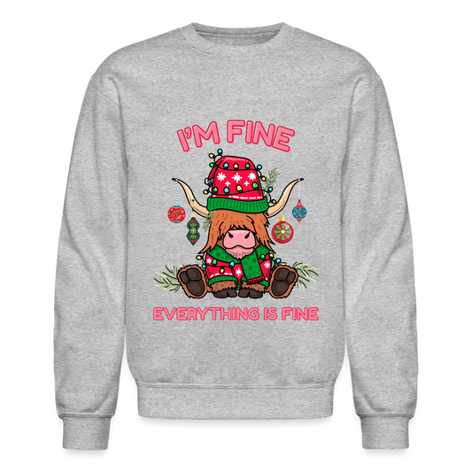 Everything is Fine Crewneck Sweatshirt - heather gray