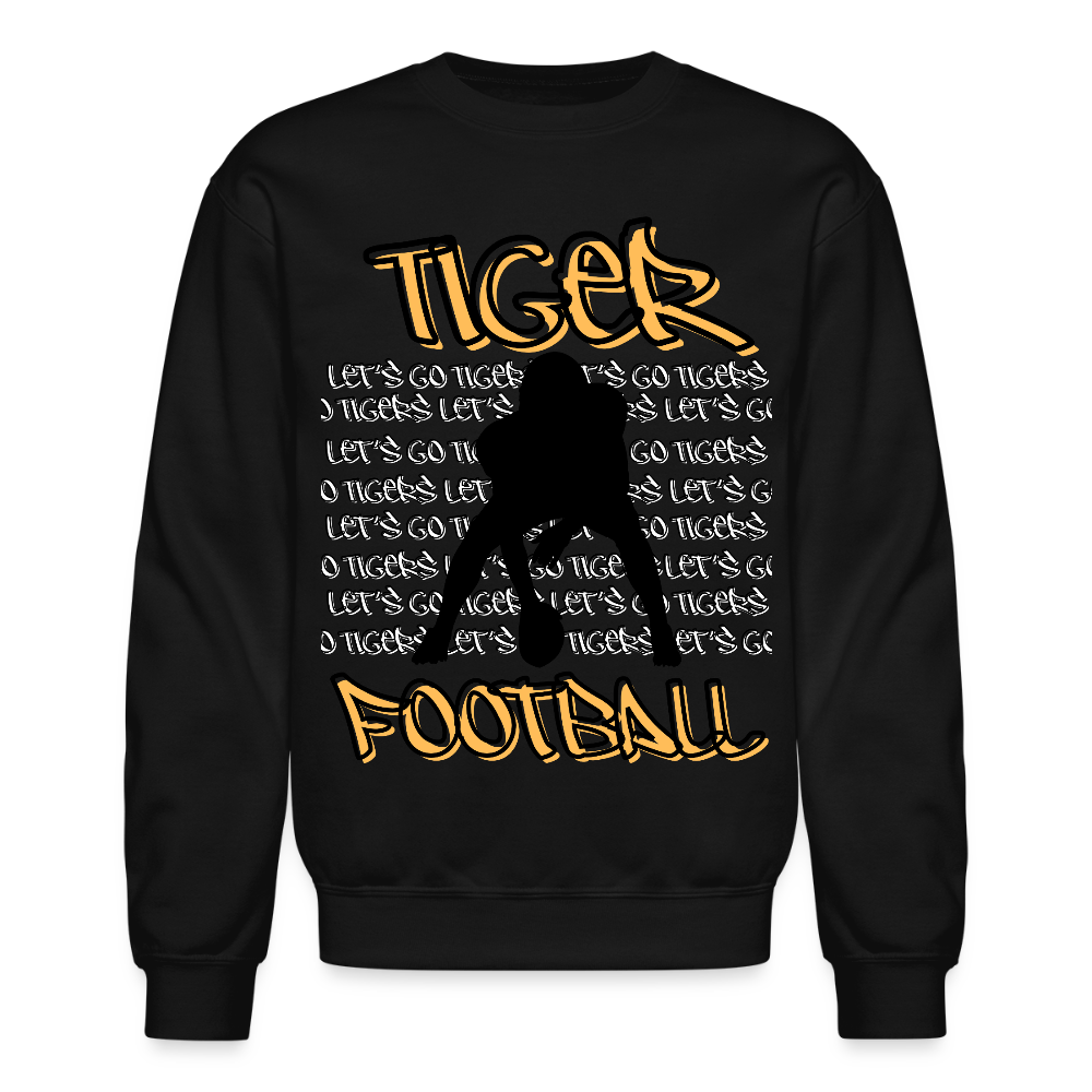 Tiger Football, Let's Go Tigers! Crewneck Sweatshirt - black