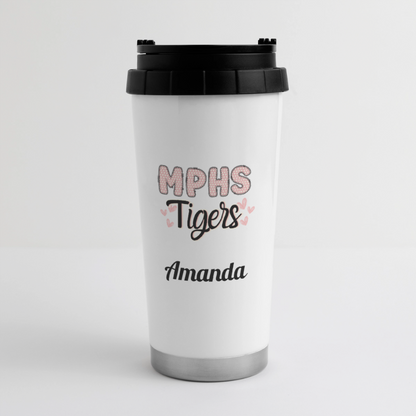 Customizable MPHS Tigers Hearts 16 oz Travel Mug - white