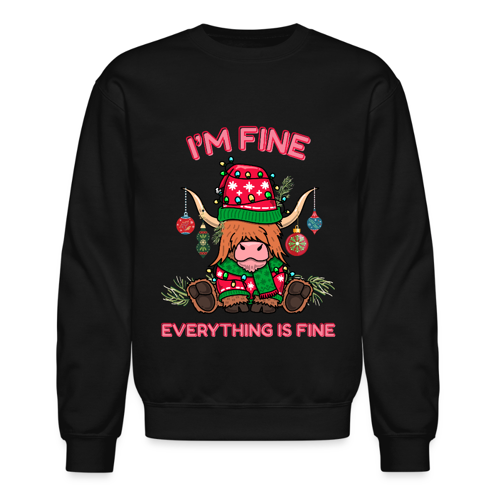 Everything is Fine Crewneck Sweatshirt - black