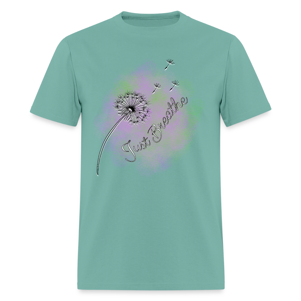 Just Breath Purple and Green T-Shirt | GILDAN 5000 - aquatic