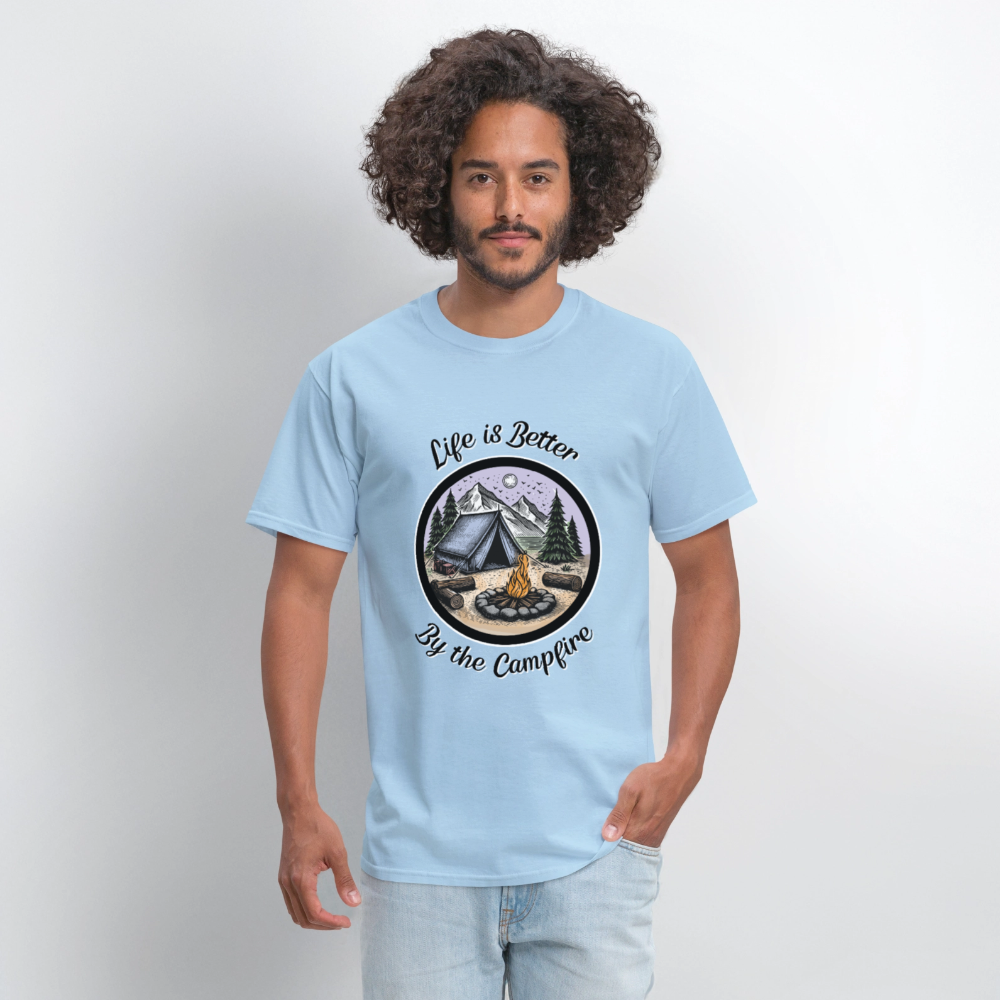 By The Campfire T-Shirt | GILDAN 5000 - powder blue