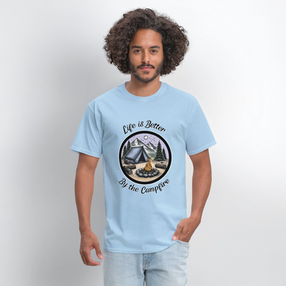 By The Campfire T-Shirt | GILDAN 5000 - powder blue