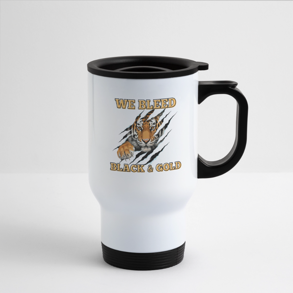 MP Tigers Bleed Black & Gold 14 oz Travel Mug - white