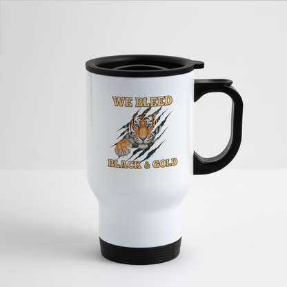 MP Tigers Bleed Black & Gold 14 oz Travel Mug - white