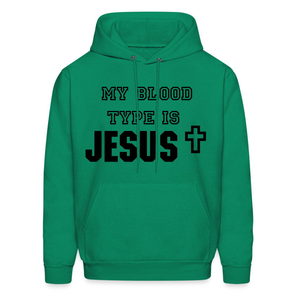 Blood type Hoodie - kelly green