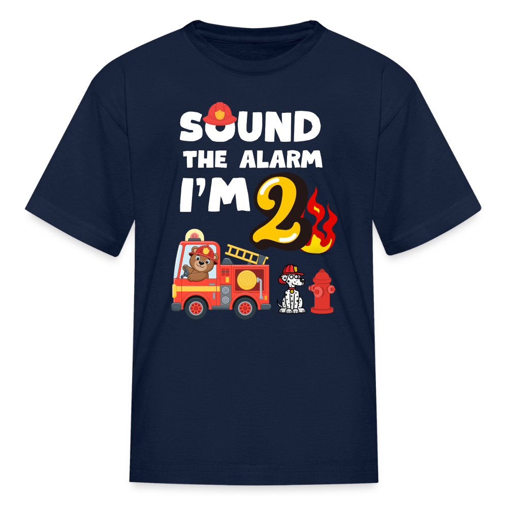 Sound the Alarm I'm 2 Kids' T-Shirt - navy