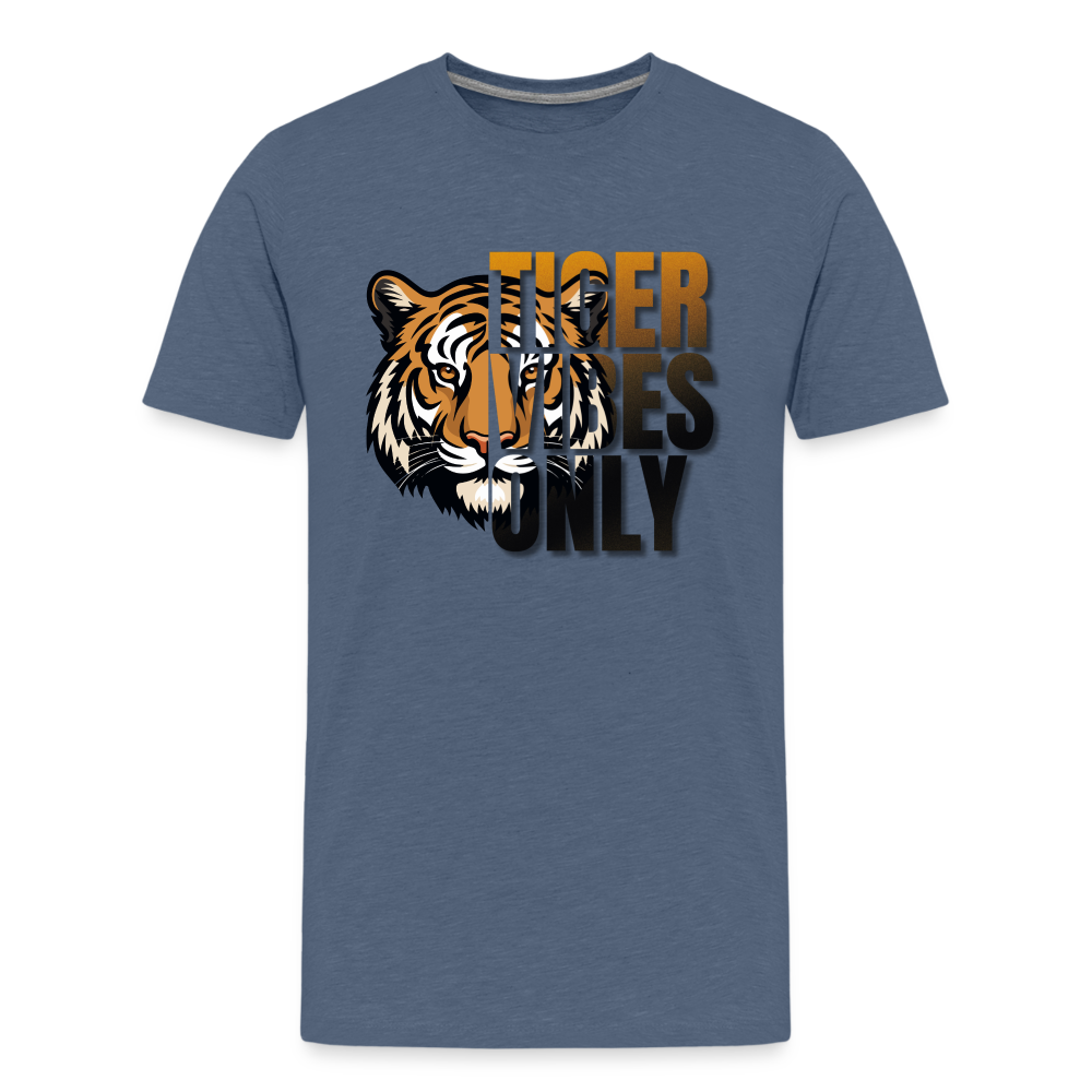 Tiger Vibes Only Kids T-Shirt - heather blue