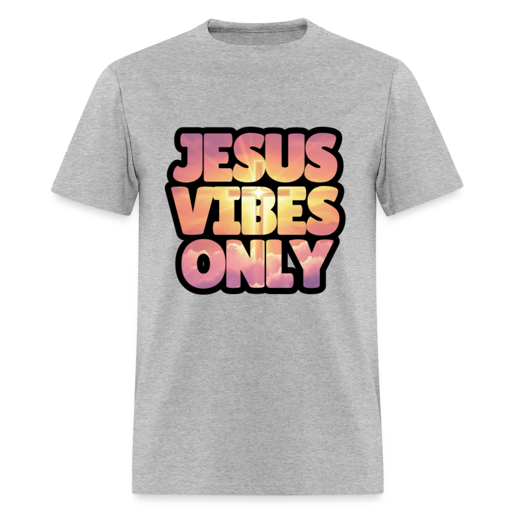 Jesus Vibes Only -Golden Pink Purple Unisex Classic T-Shirt - heather gray