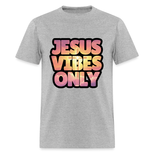Jesus Vibes Only -Golden Pink Purple Unisex Classic T-Shirt - heather gray