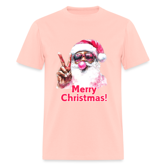 Peace Merry Christmas Unisex Classic T-Shirt - blush pink 