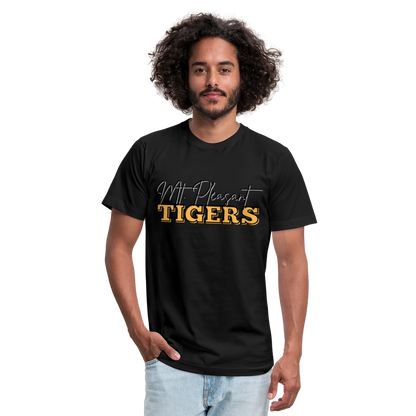MP Tigers Bleed Black & Gold Unisex Jersey T-Shirt by Bella + Canvas - black