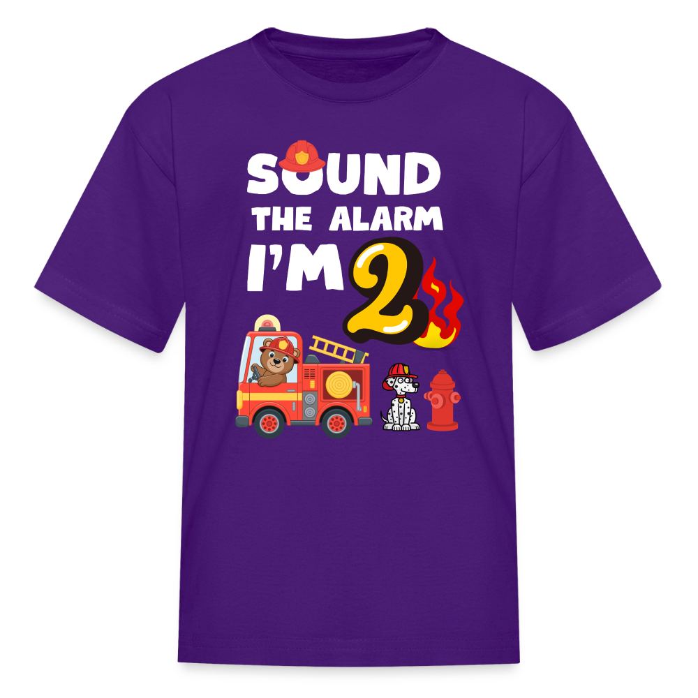 Sound the Alarm I'm 2 Kids' T-Shirt - purple