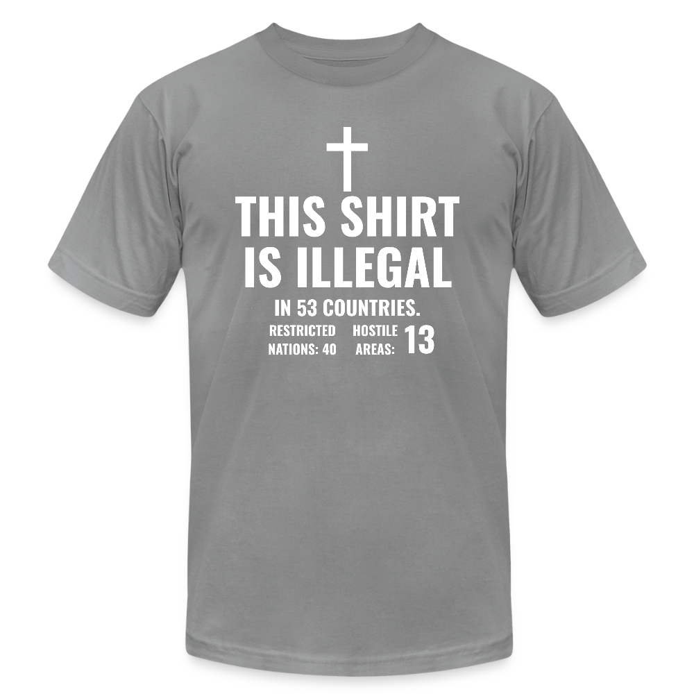 Illegal Shirt Jersey T-Shirt by Bella + Canvas - slate