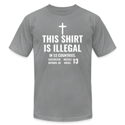 Illegal Shirt Jersey T-Shirt by Bella + Canvas - slate