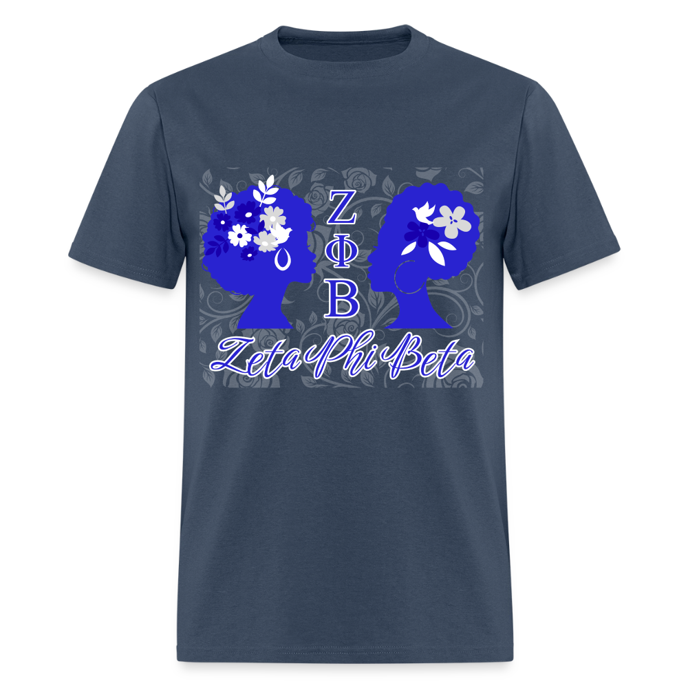 Customizable Zeta Phi Beta T-Shirt | GILDAN 5000 -  blue dusk