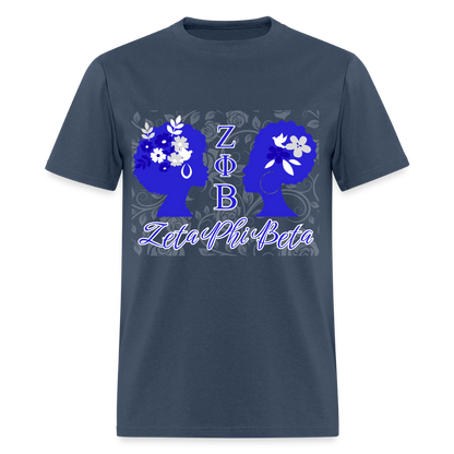 Customizable Zeta Phi Beta T-Shirt | GILDAN 5000 -  blue dusk