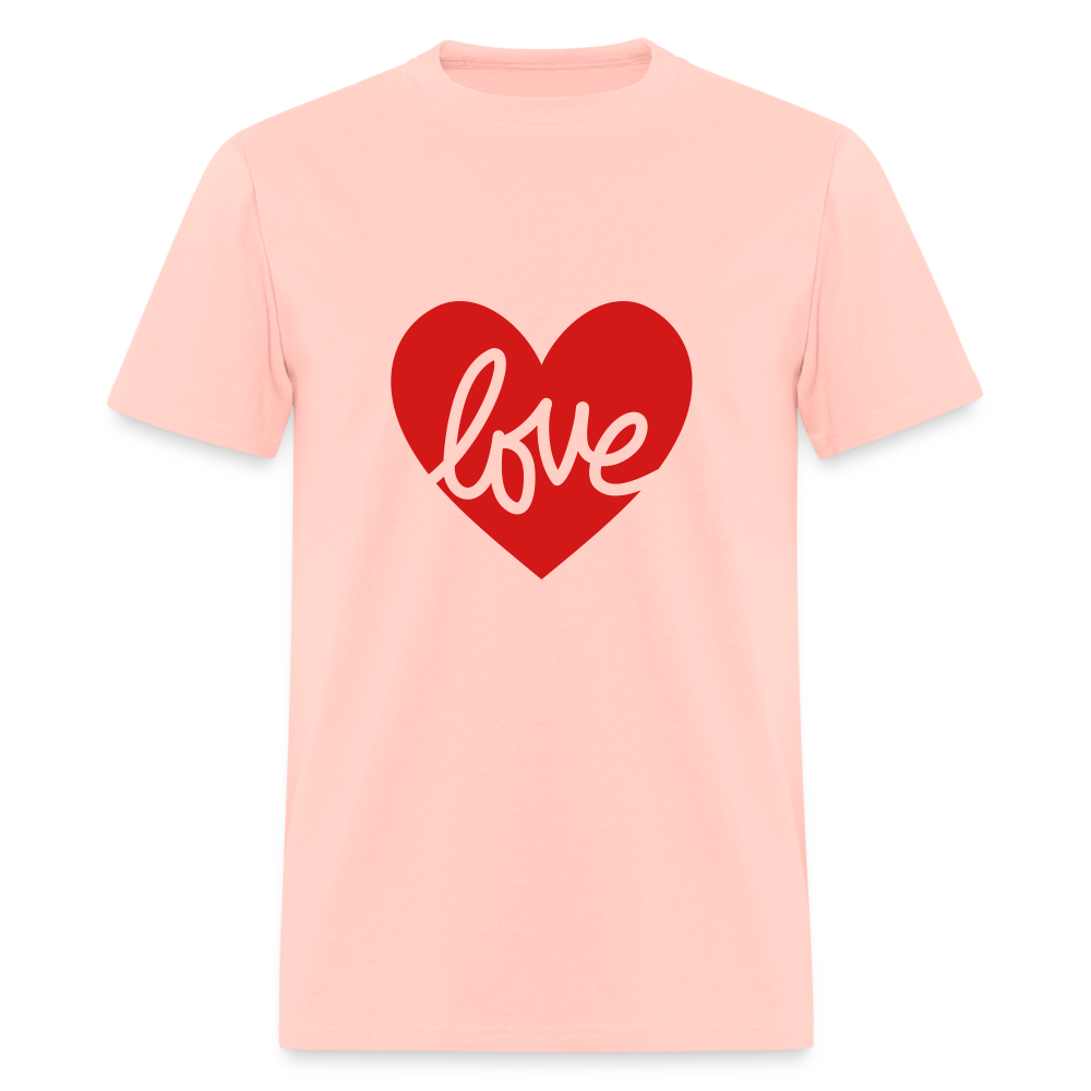 Love Red Heart Unisex Classic T-Shirt - blush pink 