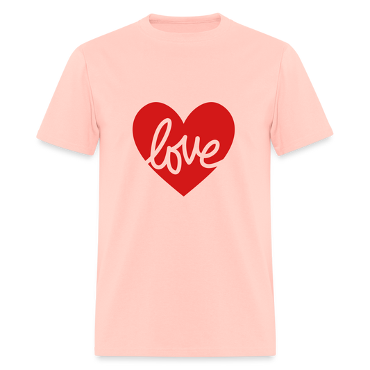 Love Red Heart Unisex Classic T-Shirt - blush pink 